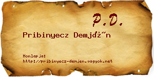 Pribinyecz Demjén névjegykártya